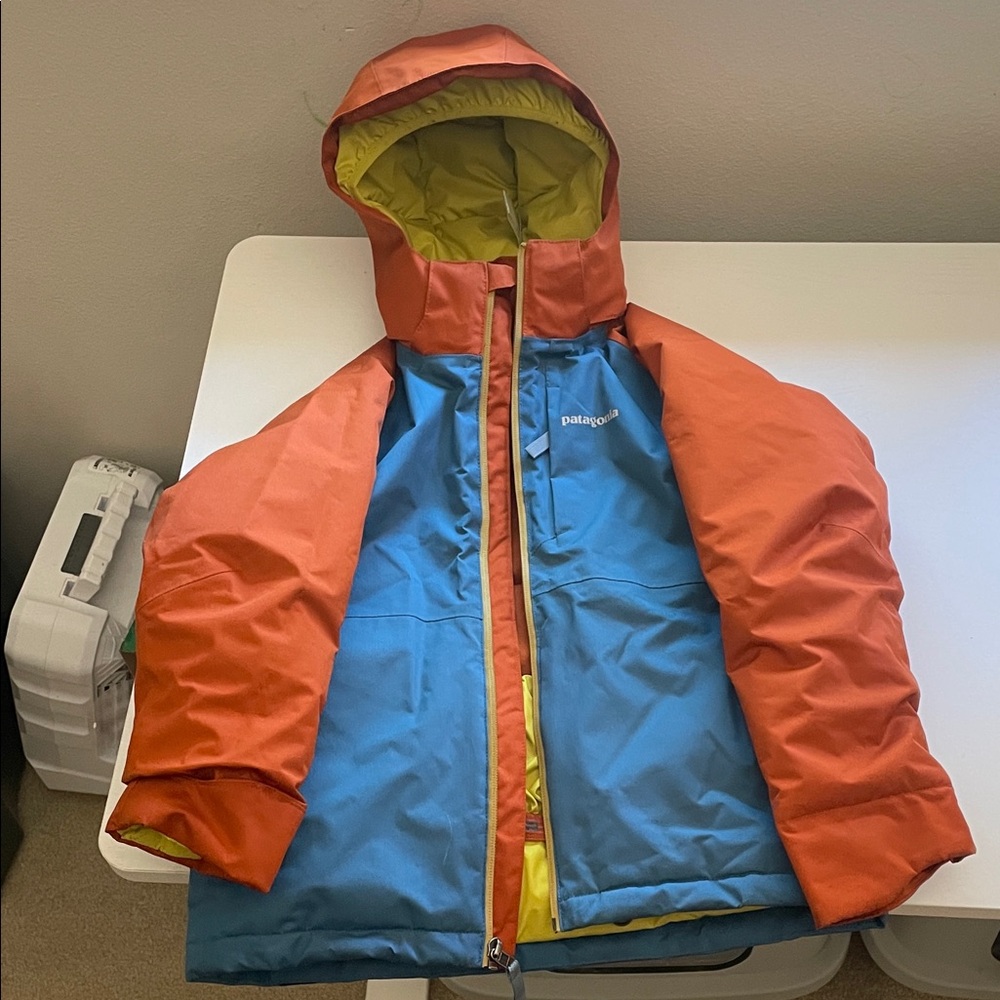 Patagonia Kids' Vibrant Orange and Blue Puffer Jacket